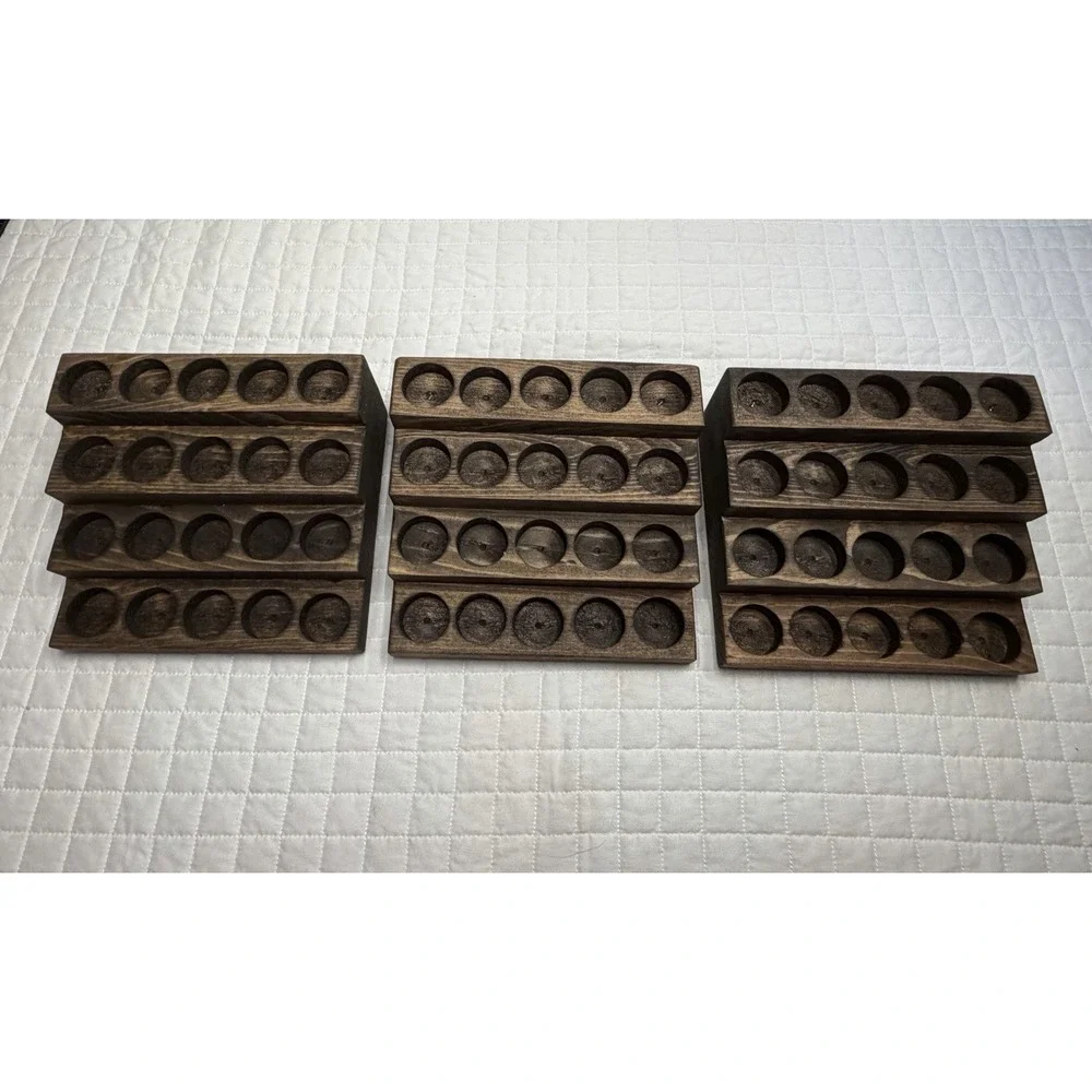 Wooden Essential Oil Display Rack Holder Set Of 3, 60 Bottle Organizer Shelf